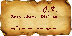 Gaunersdorfer Kármen névjegykártya